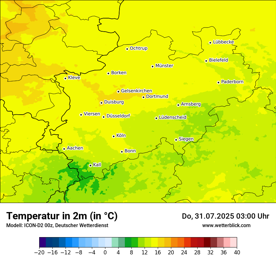 Modellkarten Temperatur