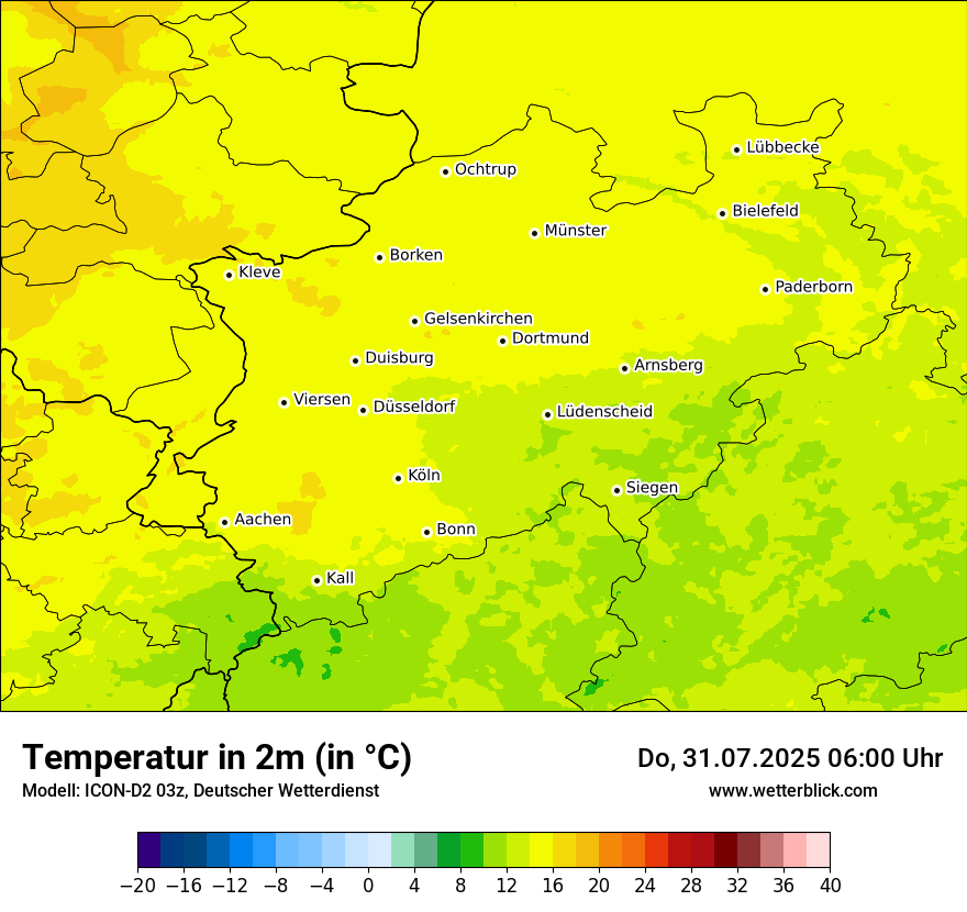 Modellkarten Temperatur