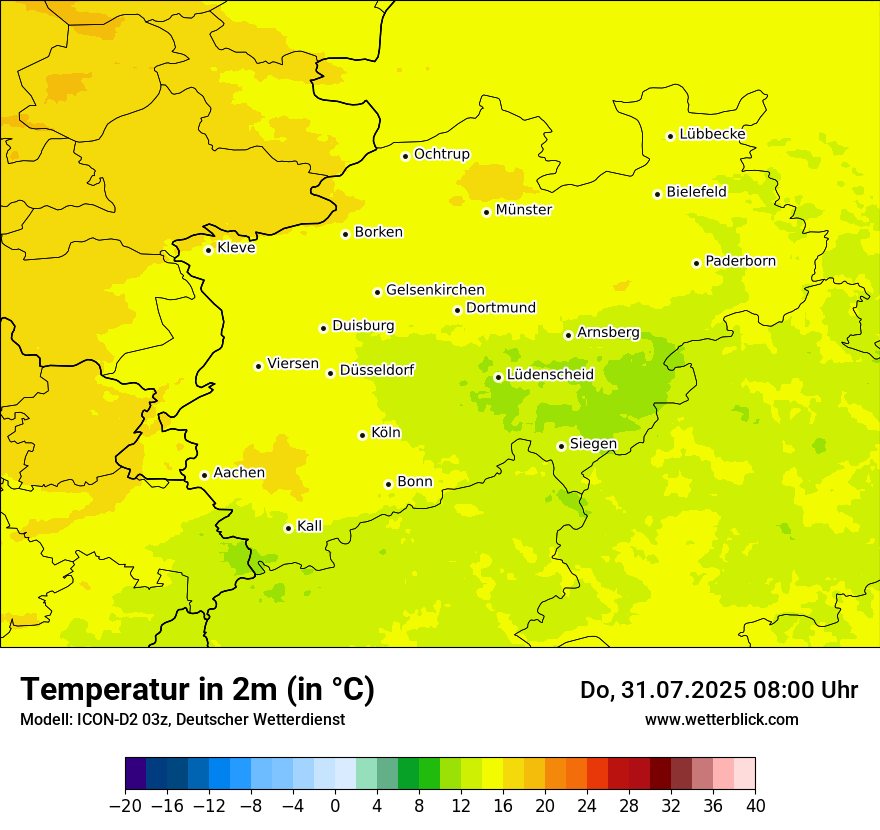 Modellkarten Temperatur