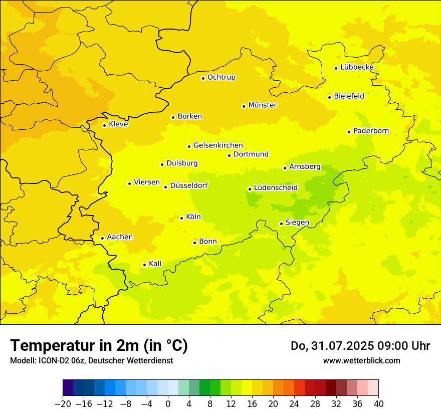 Modellkarten Temperatur