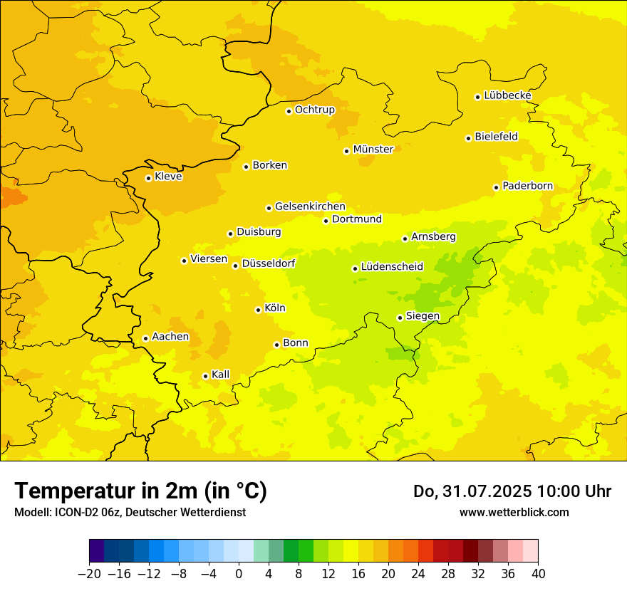 Modellkarten Temperatur