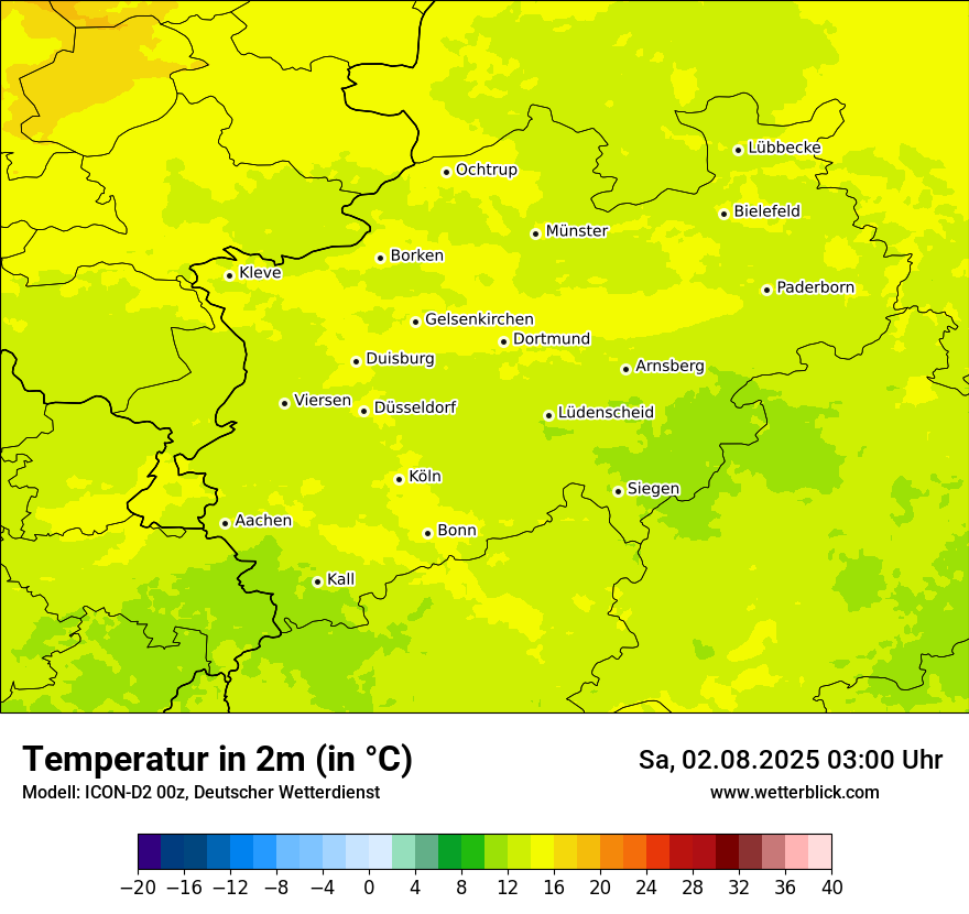 Modellkarten Temperatur
