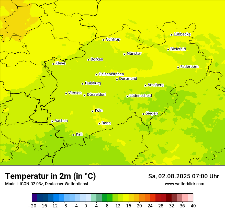Modellkarten Temperatur