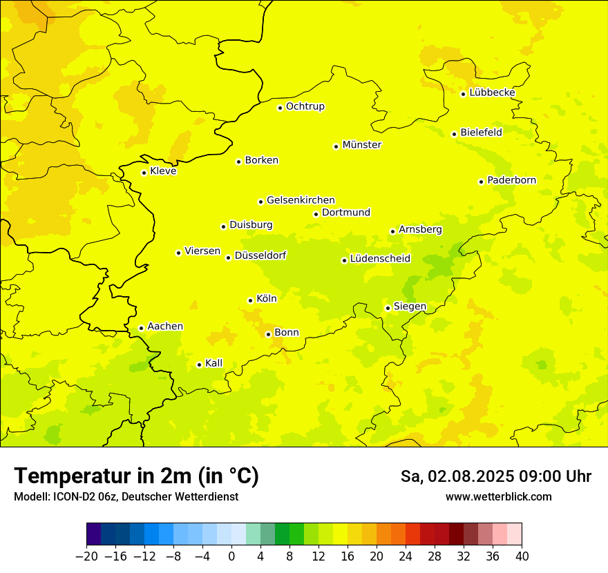 Modellkarten Temperatur