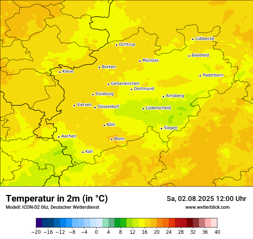 Modellkarten Temperatur