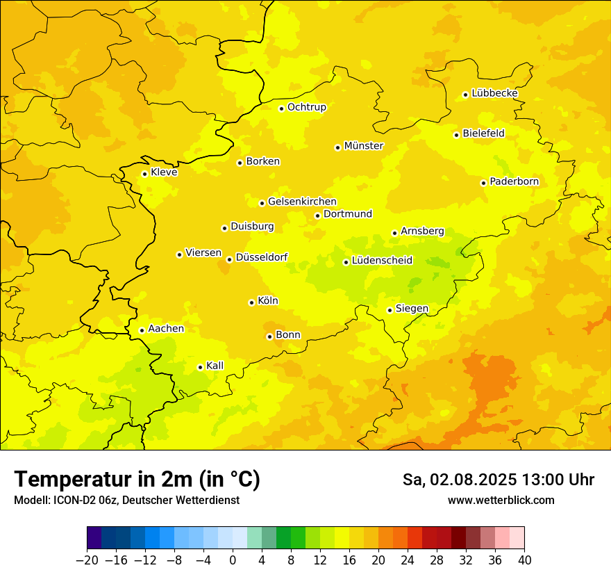Modellkarten Temperatur