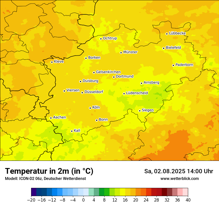 Modellkarten Temperatur