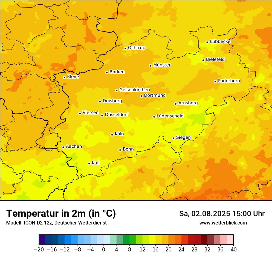 Modellkarten Temperatur