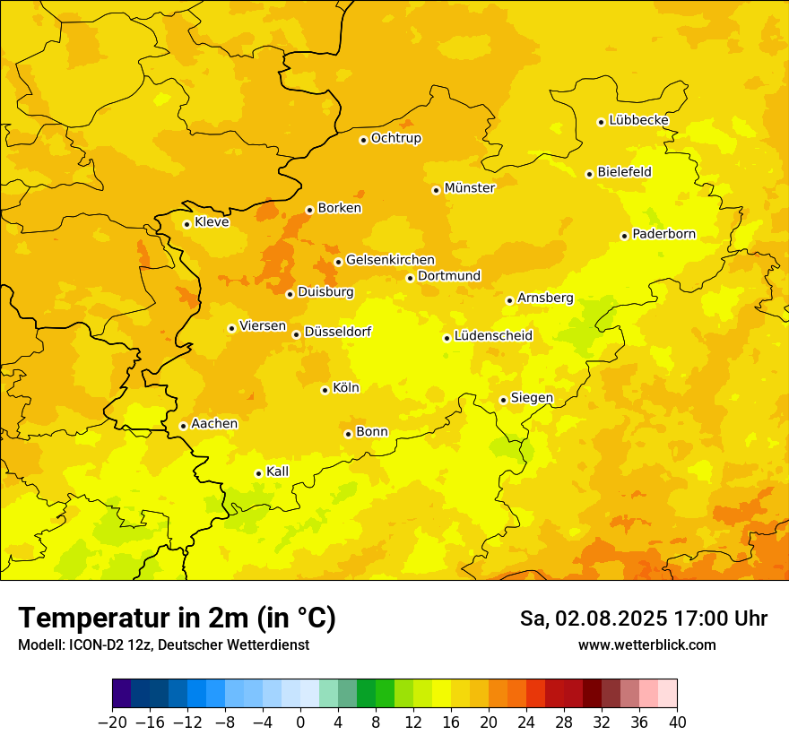 Modellkarten Temperatur