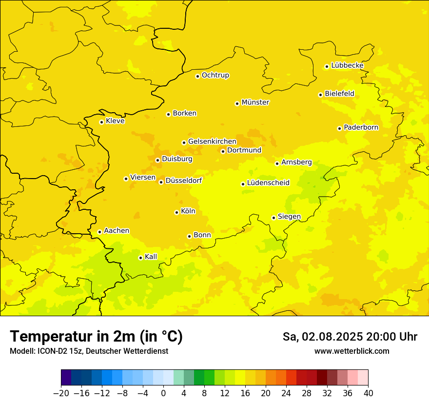 Modellkarten Temperatur