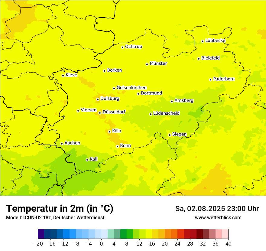 Modellkarten Temperatur