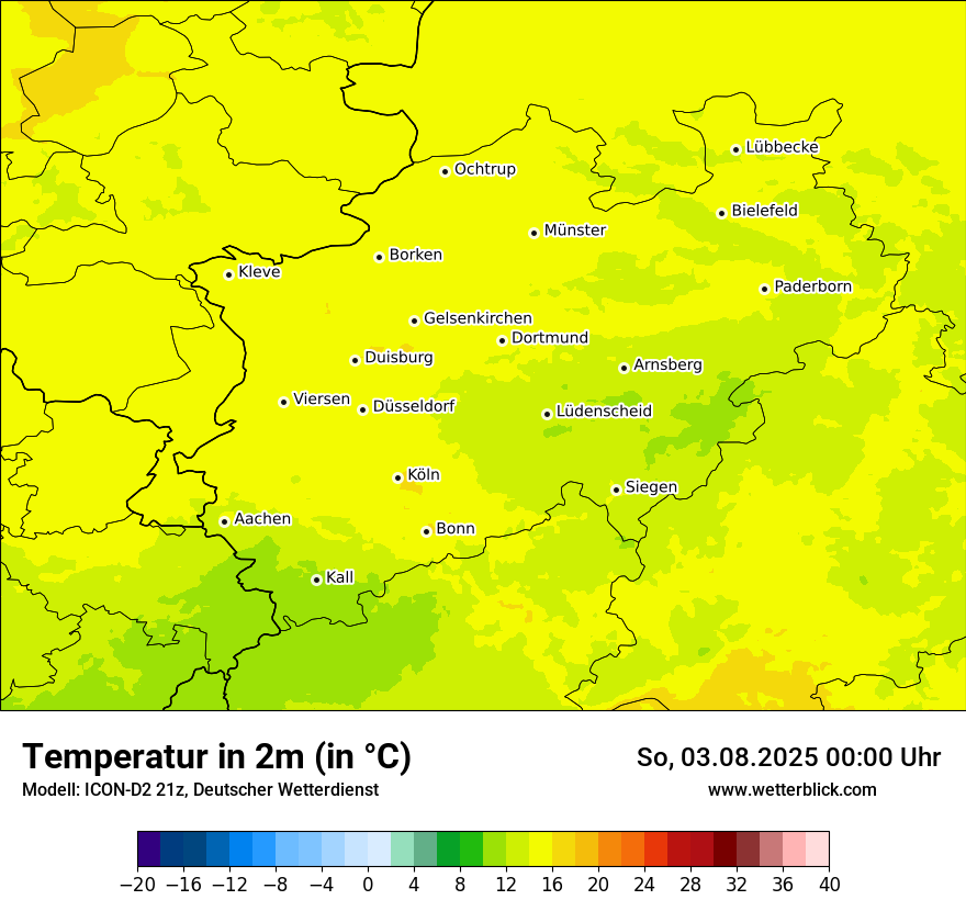 Modellkarten Temperatur