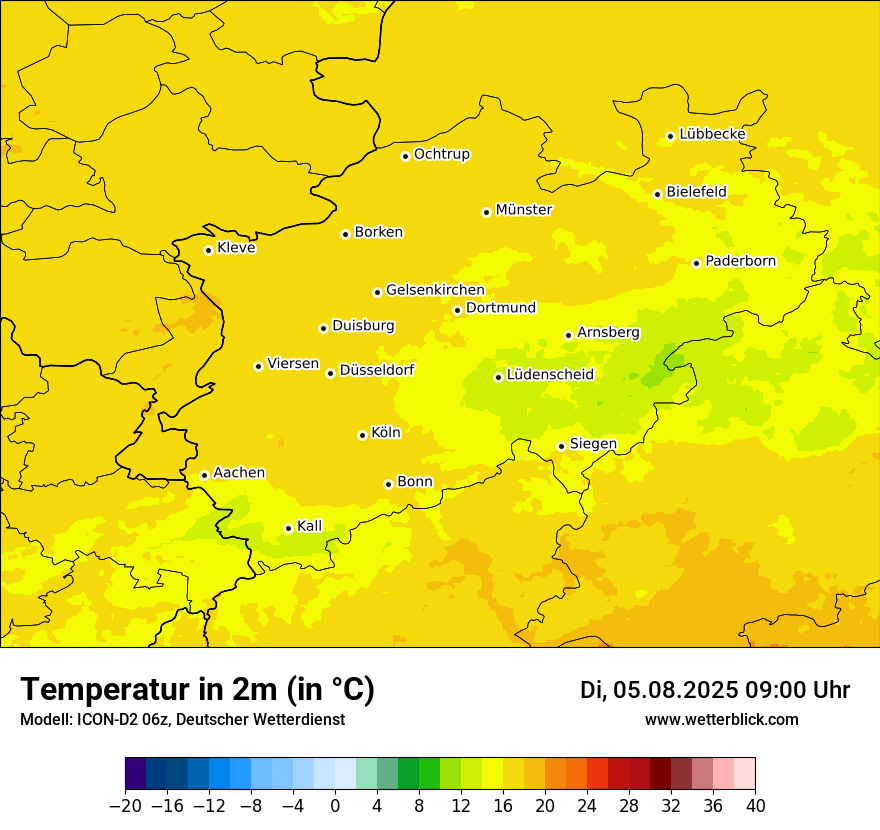 Modellkarten Temperatur