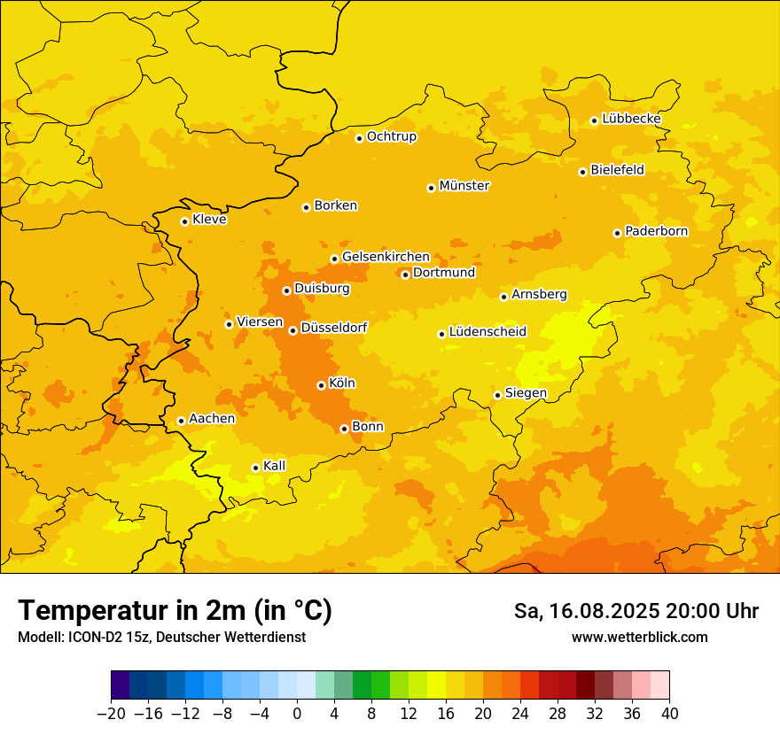 Modellkarten Temperatur