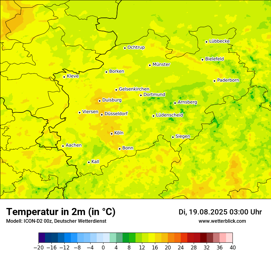 Modellkarten Temperatur