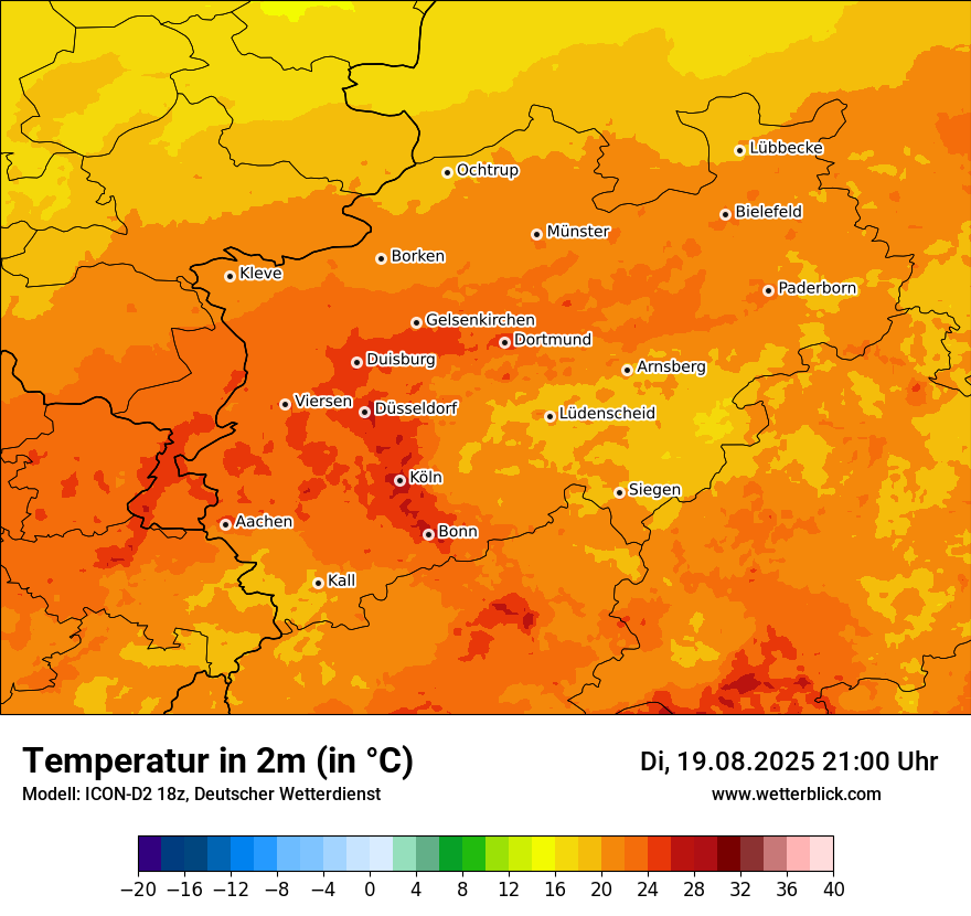 Modellkarten Temperatur