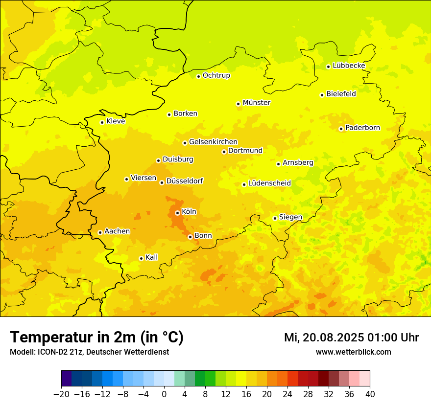Modellkarten Temperatur