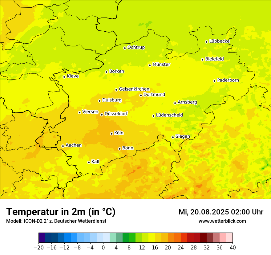 Modellkarten Temperatur