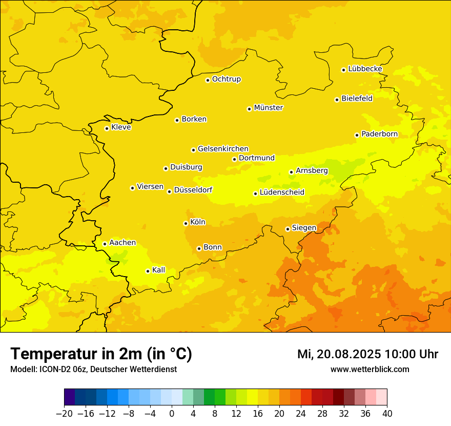 Modellkarten Temperatur