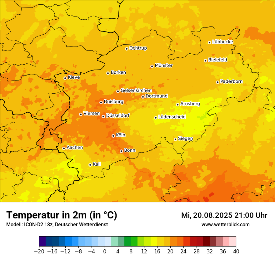 Modellkarten Temperatur