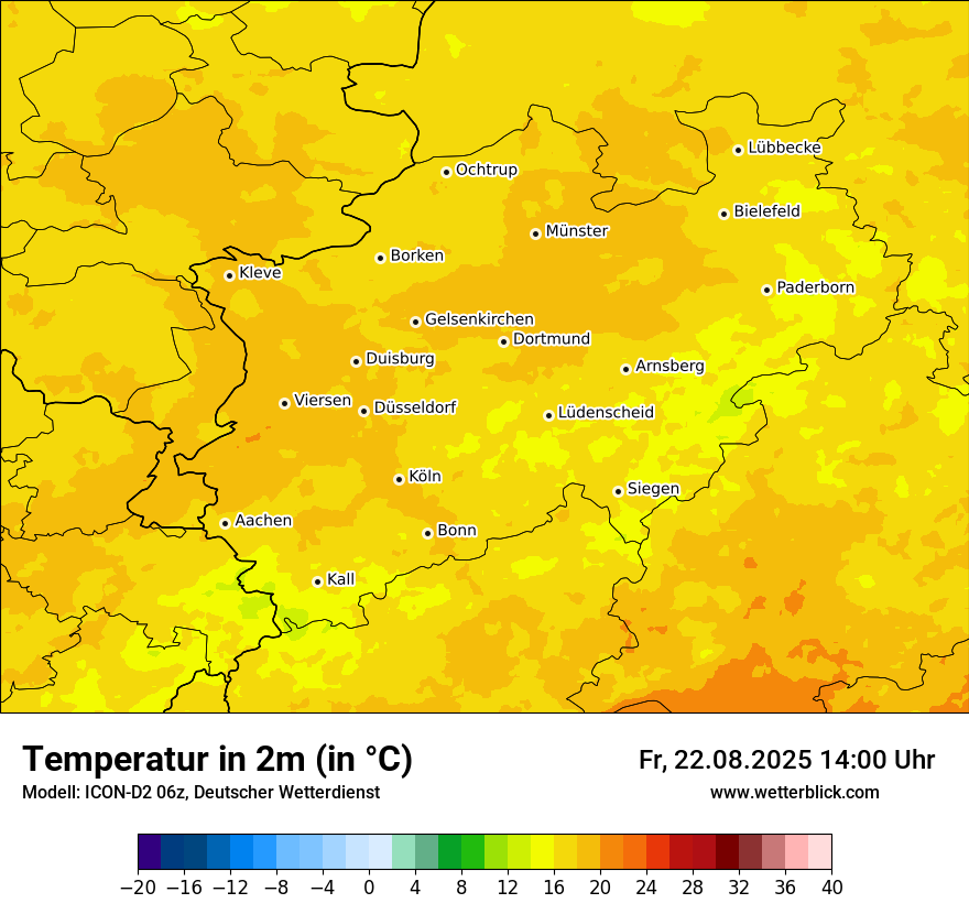 Modellkarten Temperatur