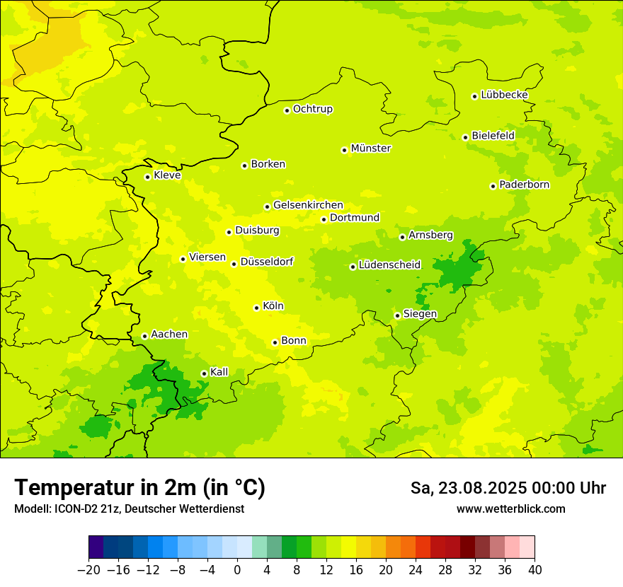 Modellkarten Temperatur