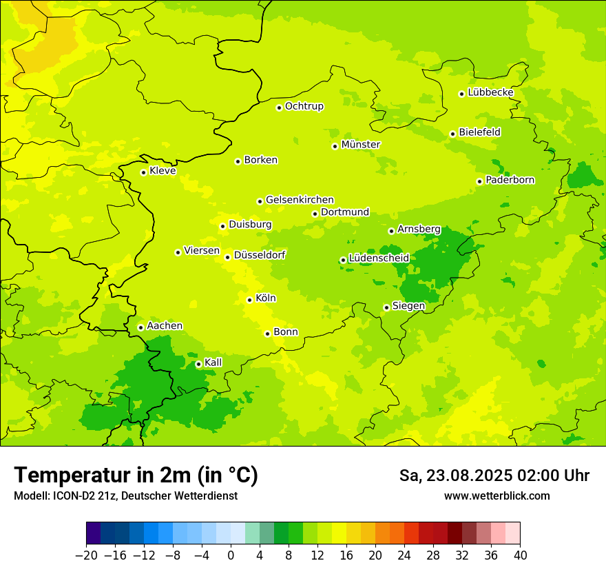 Modellkarten Temperatur