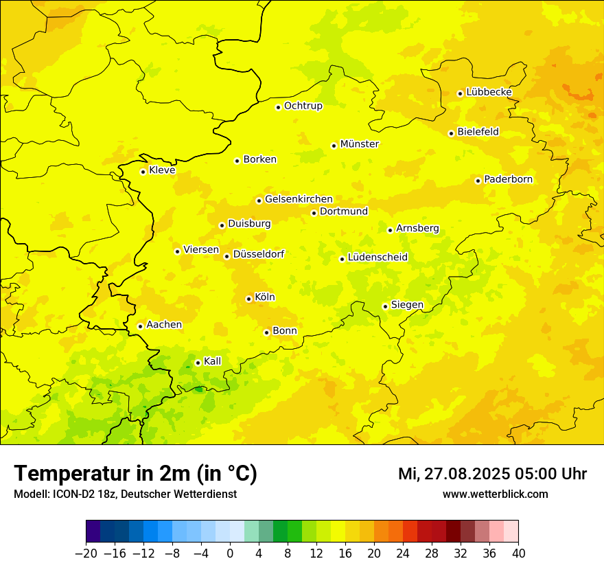 Modellkarten Temperatur