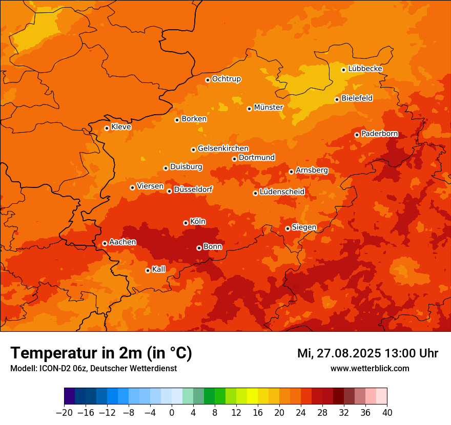 Modellkarten Temperatur