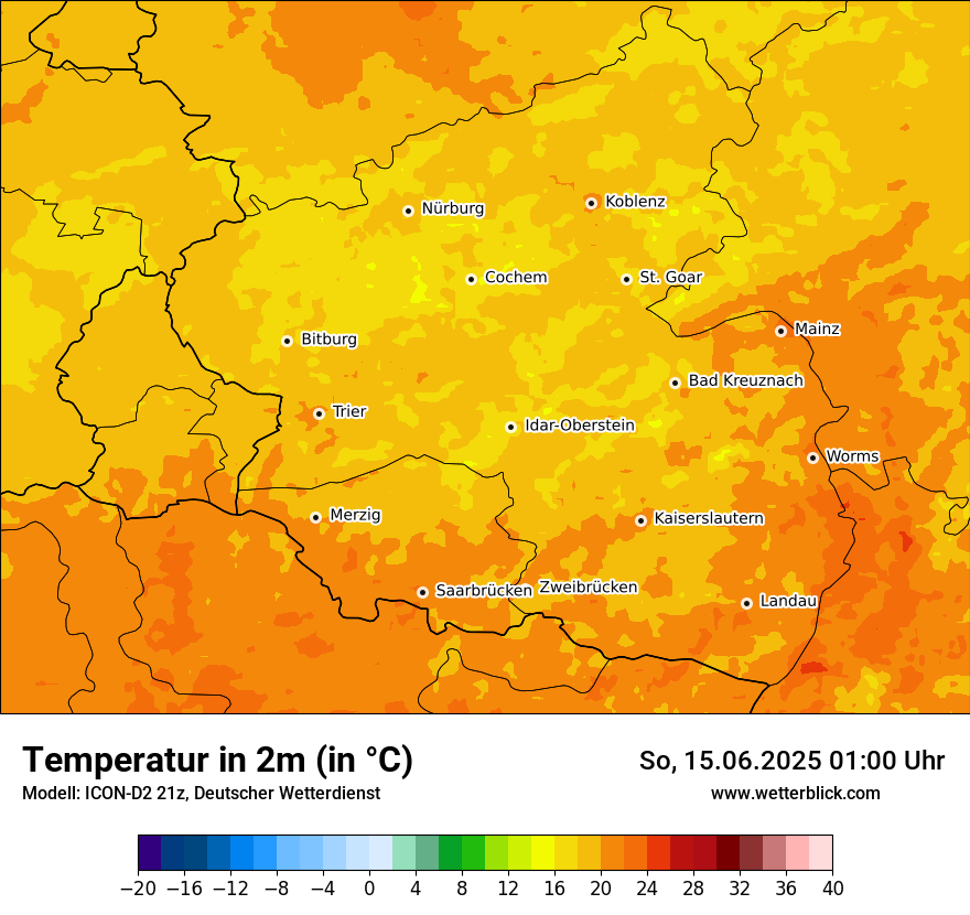 Modellkarten Temperatur