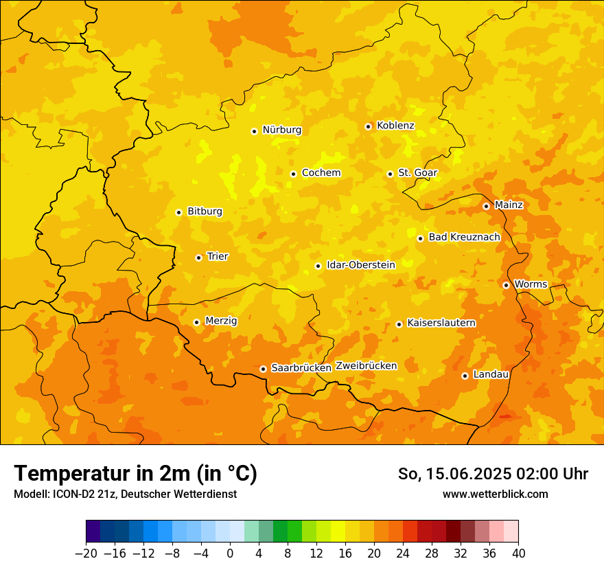 Modellkarten Temperatur