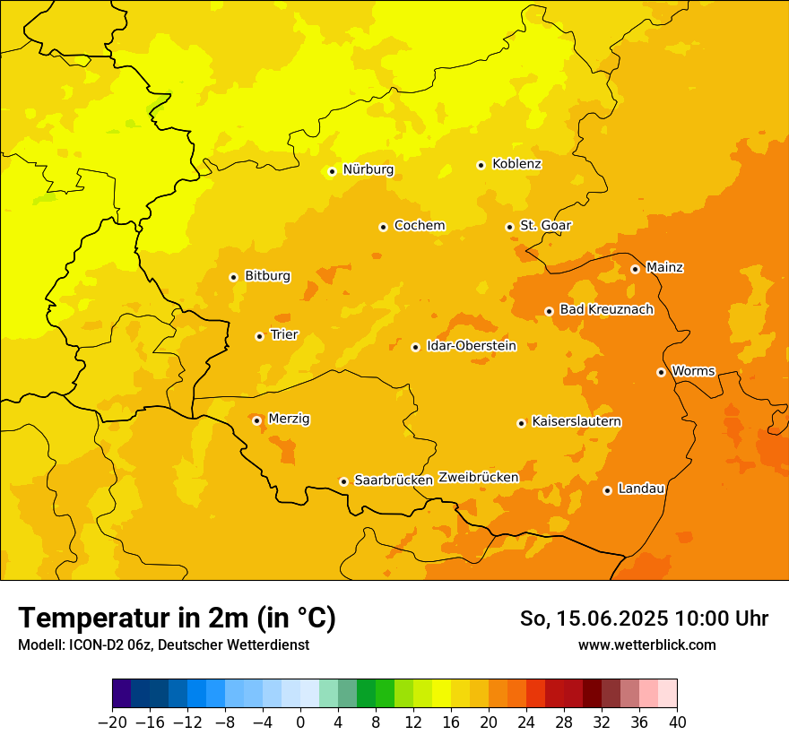 Modellkarten Temperatur