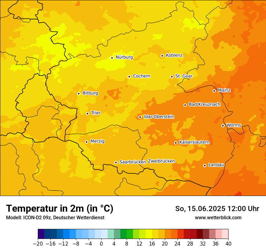 Modellkarten Temperatur
