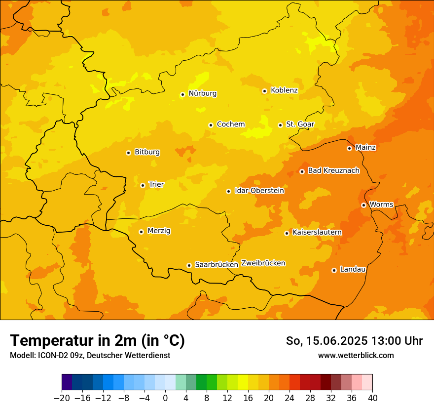 Modellkarten Temperatur