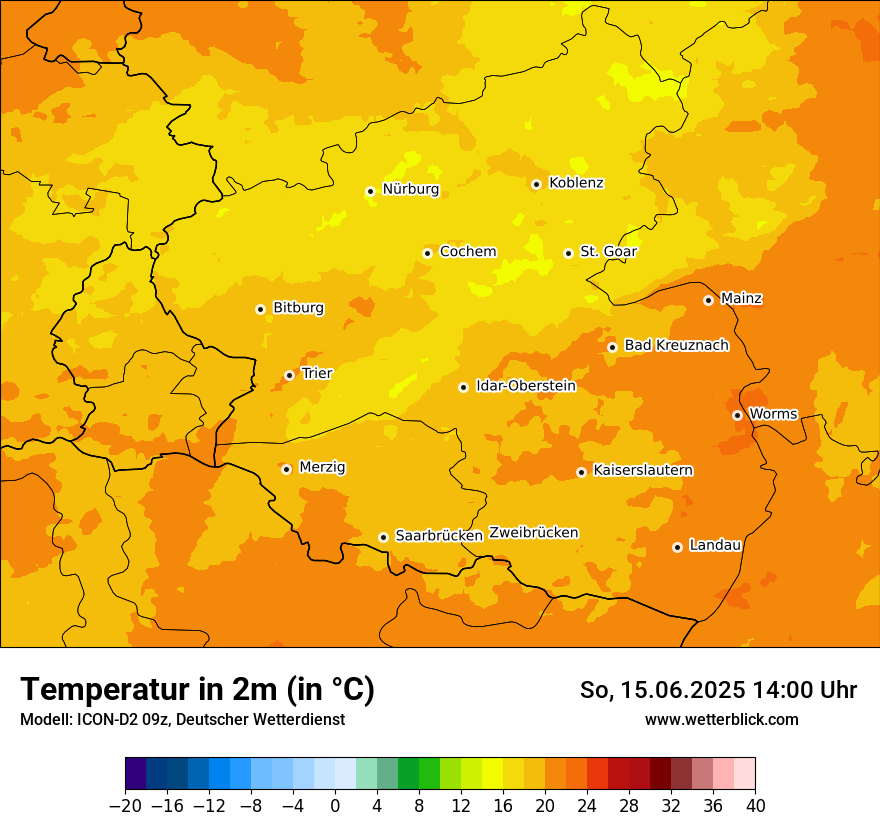 Modellkarten Temperatur