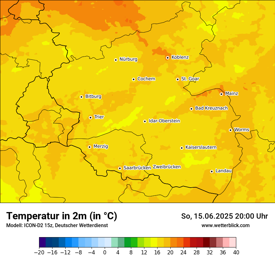 Modellkarten Temperatur