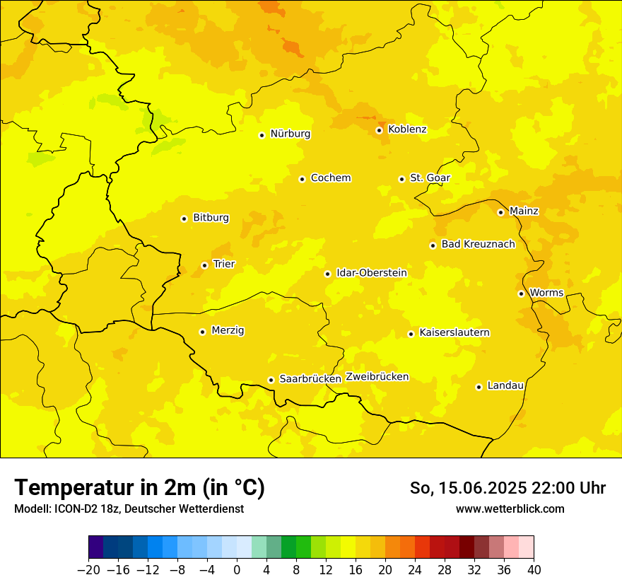 Modellkarten Temperatur