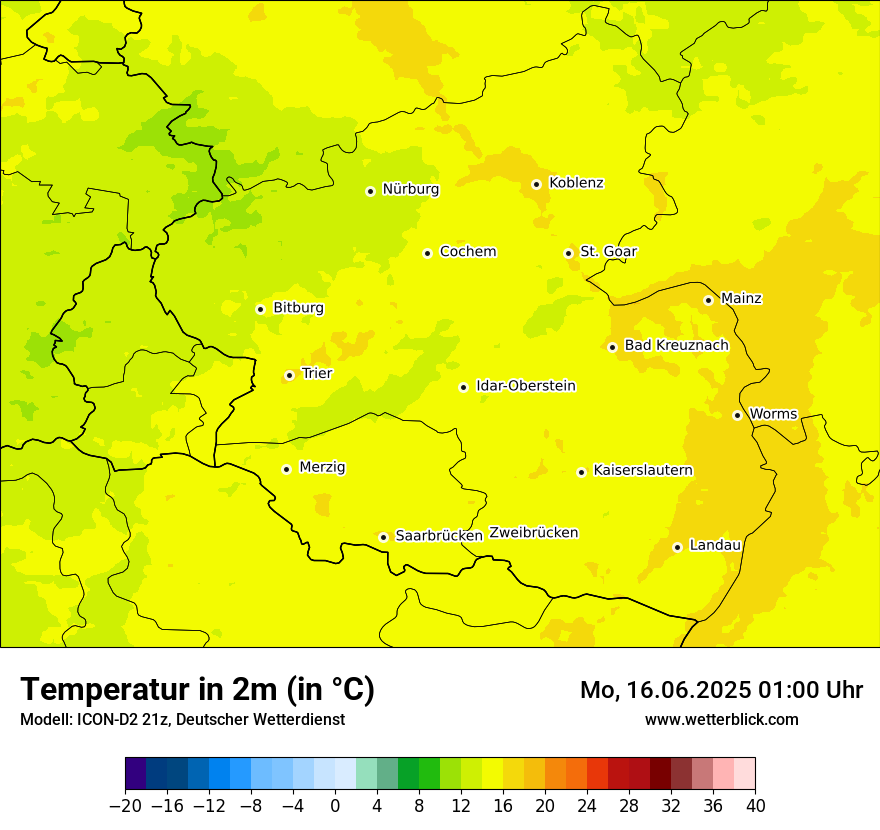 Modellkarten Temperatur