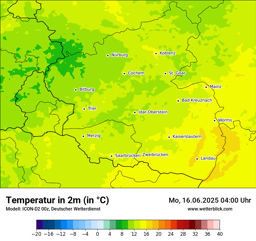 Modellkarten Temperatur
