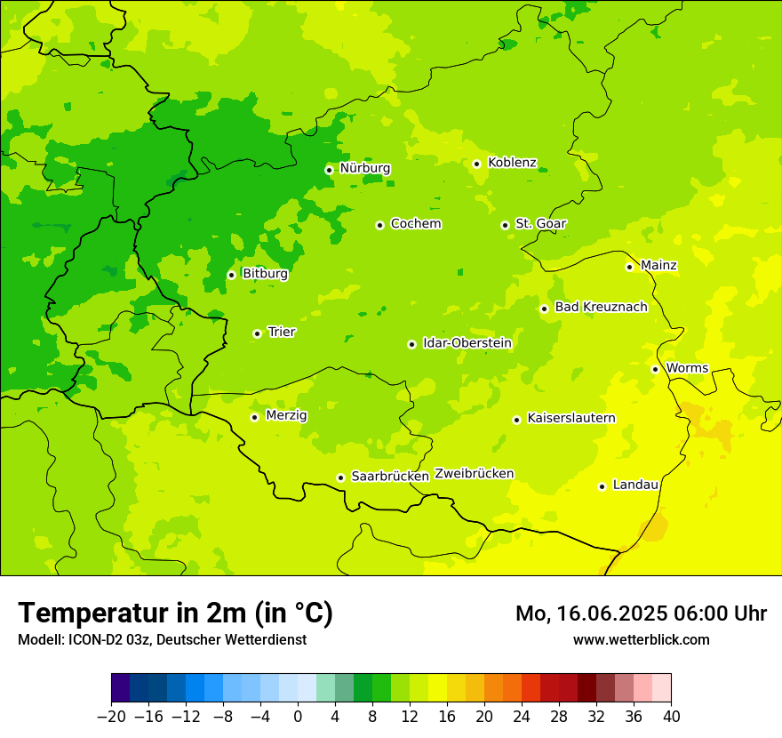 Modellkarten Temperatur