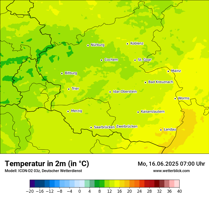 Modellkarten Temperatur