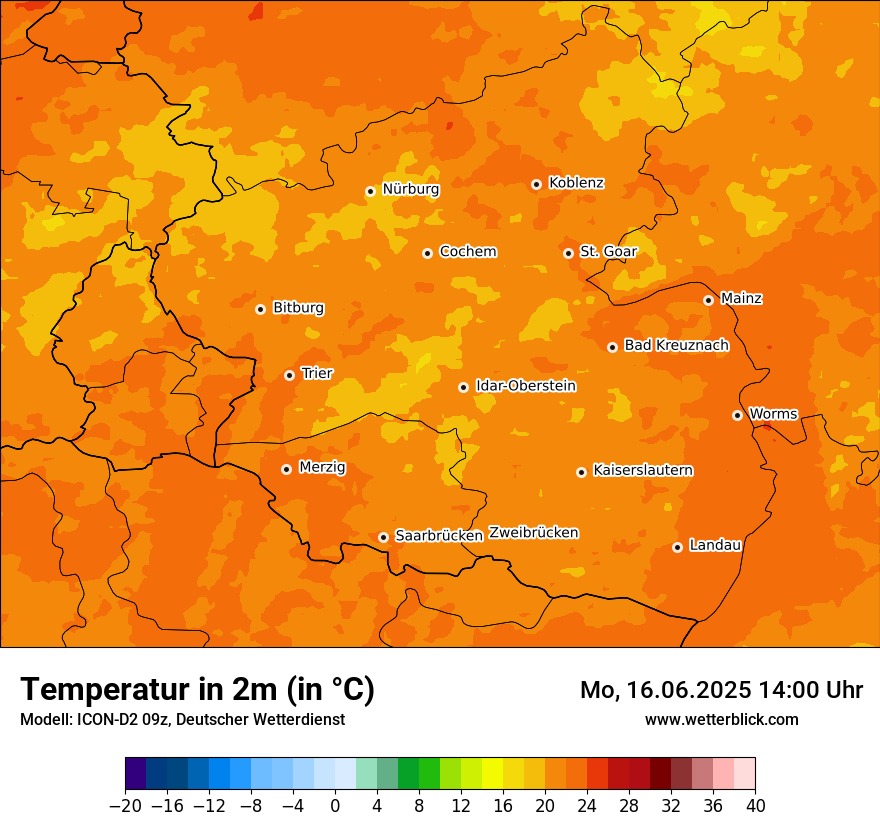 Modellkarten Temperatur