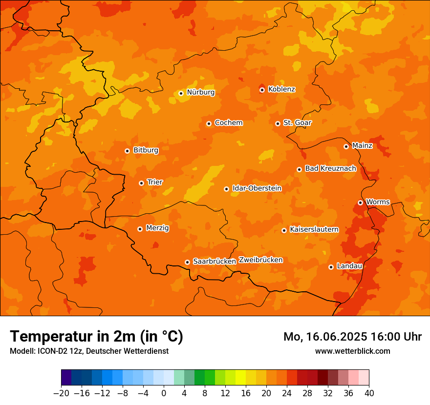 Modellkarten Temperatur
