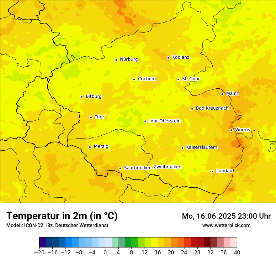Modellkarten Temperatur