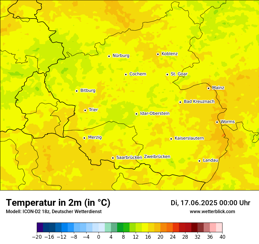 Modellkarten Temperatur