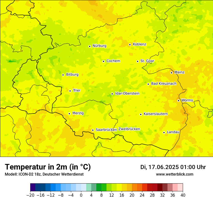 Modellkarten Temperatur