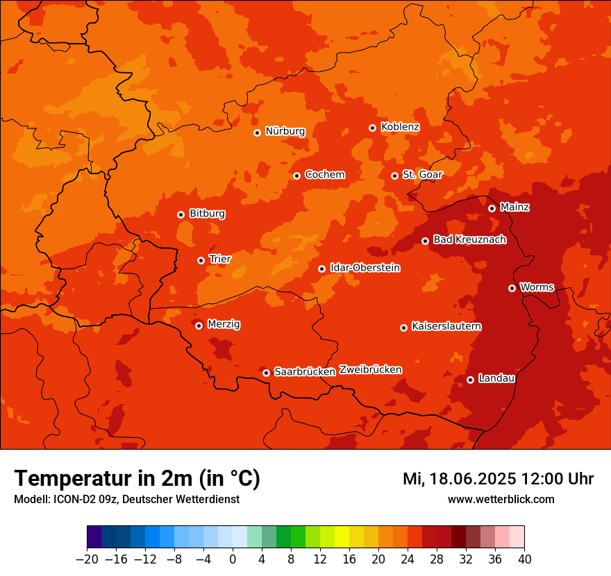 Modellkarten Temperatur