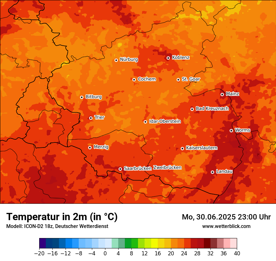 Modellkarten Temperatur