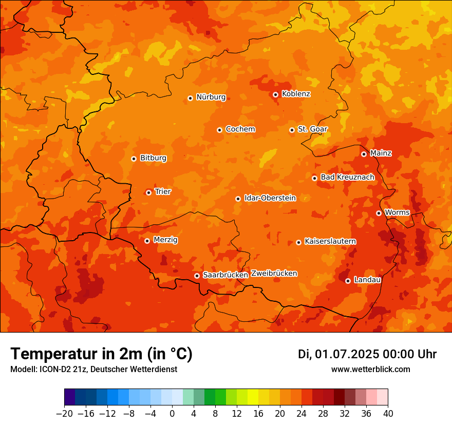 Modellkarten Temperatur