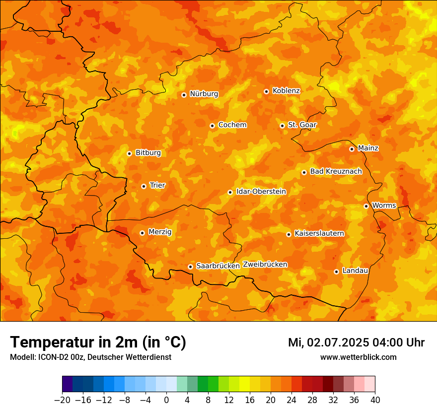 Modellkarten Temperatur